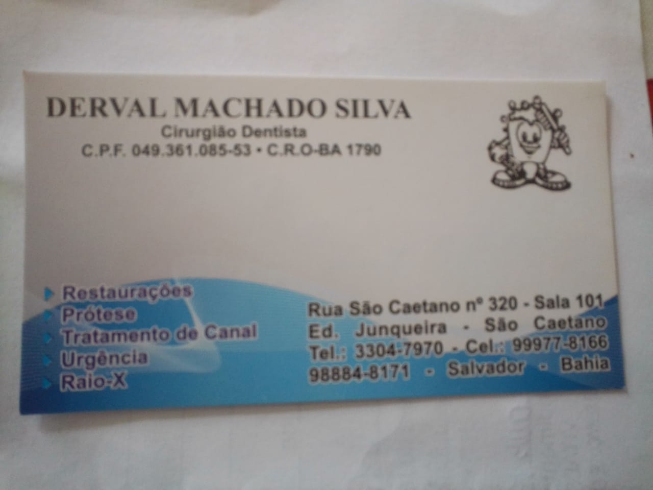DR. DERVAL MACHADO SILVA, DENTISTA HÁ 45 ANOS ESPECIALISTA EM CANAL, RAIO X, ORTODENTIA E ENDODONTIA  SEM DOR, ED JUNQUEIRA SALA 101 SÃO CAETANO ORÇAMENTO GRÁTIS 7133047970 OU 71999778166