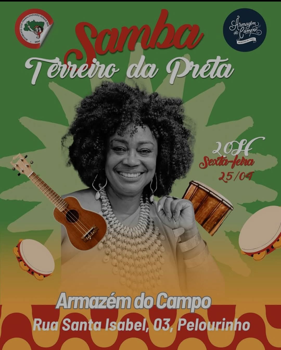 ´SAMBA NO TERRERO DA PRETA É HOJE JOSIANE CLIMACO. DIA 25.04.2025, ÁS 20 HS, ARMAZÉM DO CARMO RUA SANTA ISABEL, 03 PELOURINHO CENTRO HISTÓRICO SALVADOR BAHIA