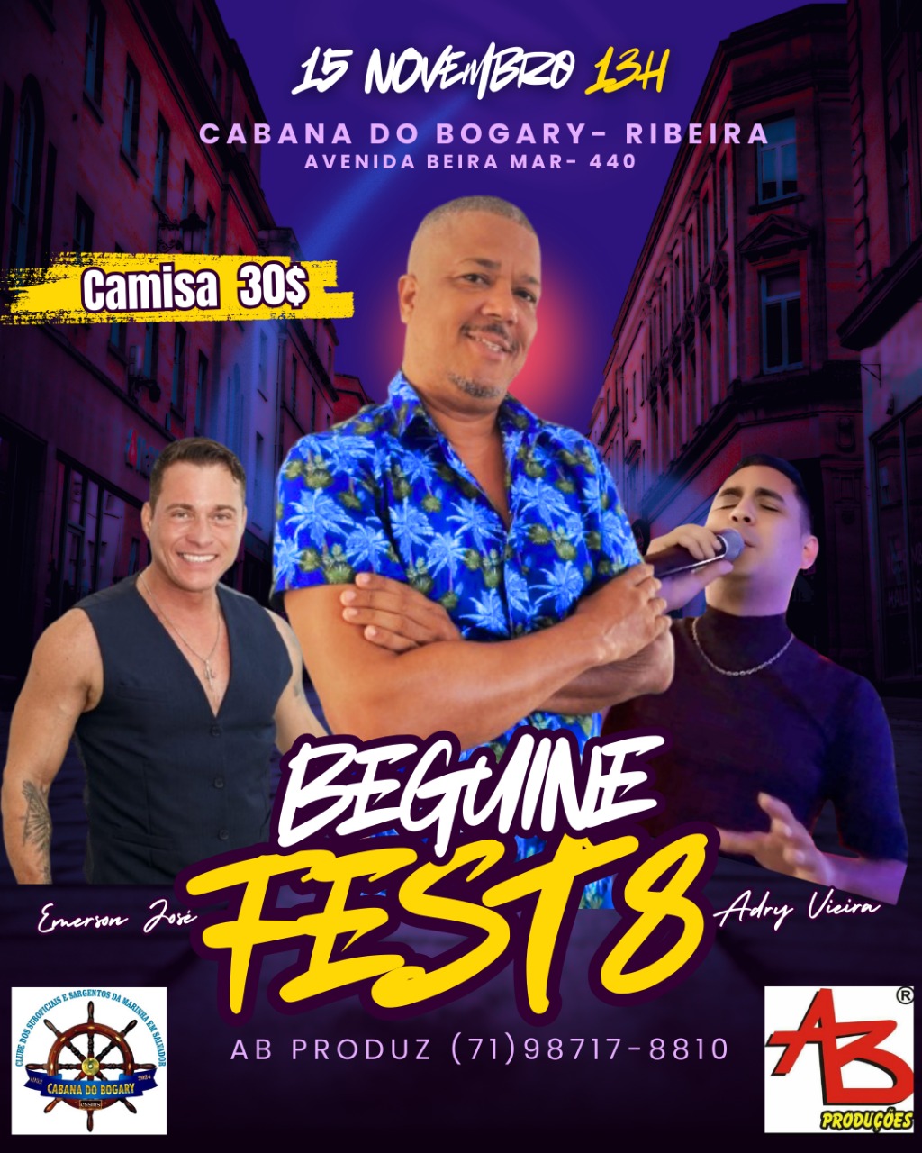 ROBSON BEGUINE & EMERSON JOSÉ  VENHAM DANÇAR E CANTAR CONOSCO. VISTA MAR. DIVERSÃO GARANTIDA  : TODOS OS RÍTMOS :  É A FESTA DA VEZ DIA 15 DE NOVEMBRO 2025 ÁS 13 HS CABANA DO BOGARY CAMISA 30,00