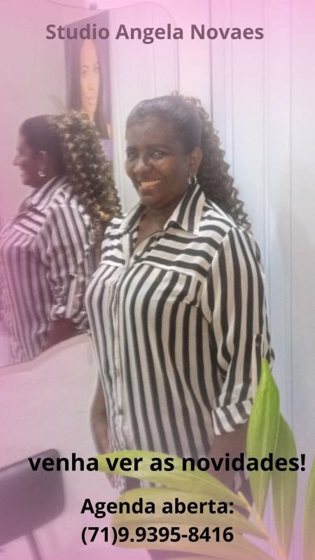 STUDIO ANGELA NOVAES :  https://www.instagram.com/studioangelanovaes/  CABELEREIRA, MASSOTERAPEUTA, MARQUE SEU HORÁRIO E CONSULTAS CONTATO +55 71 99395-8416. DEPILAÇÃO, LIMPEZA DE PELE MANICURE TRANCISTA