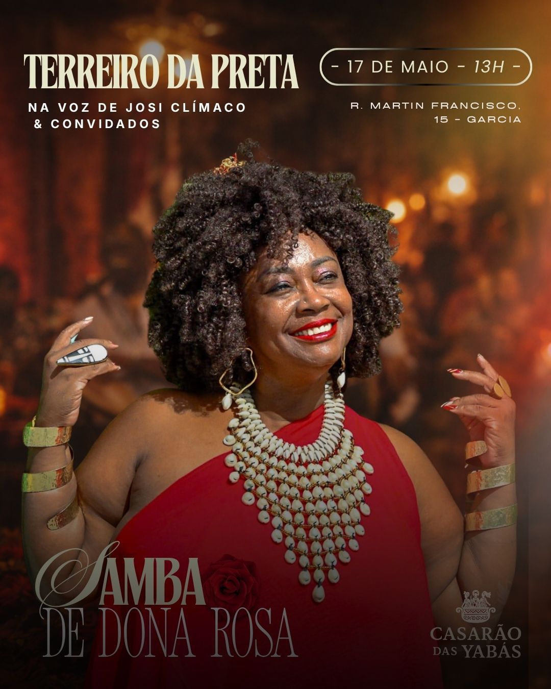 ´É SHOW  HOME COM A GUERREIRA AFRO CANTORA JOSI CLIMACO : Compositora e idealizadora do Terreiro da Preta Rua Martin Francisco 15 - Garcia SALVADOR BAHIA CONTATO PARA EVENTOS 71 996450285 Email : terreirodapretaoficial@gmail.com